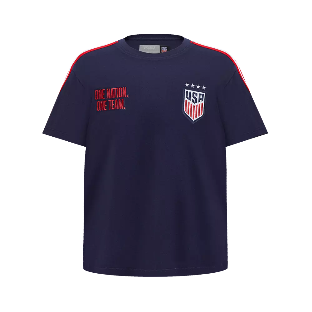 Big Kids US Soccer Team Chenille Tee Navy/Red | Hibbett